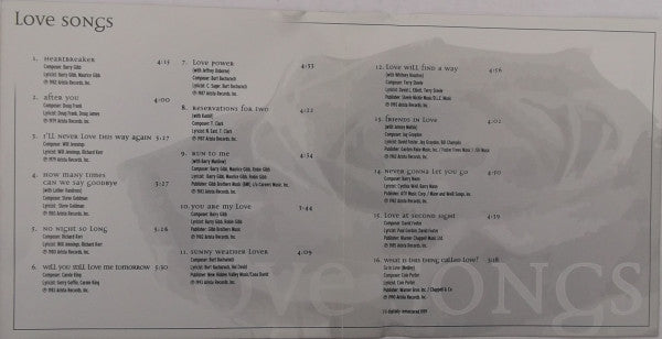 Dionne Warwick : Love Songs (CD, Comp)