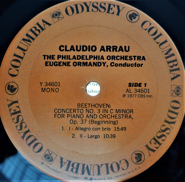 Ludwig van Beethoven / Franz Liszt - Claudio Arrau, Eugene Ormandy, The Philadelphia Orchestra : Piano Concerto No.3 In C Minor / Piano Concerto No.1 In E-Flat Major (LP, Comp, Mono)