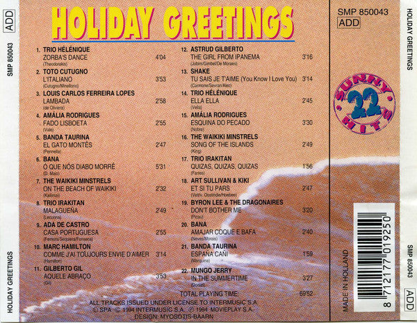 Various : Holiday Greetings 22 Sunny Hits (CD, Comp)