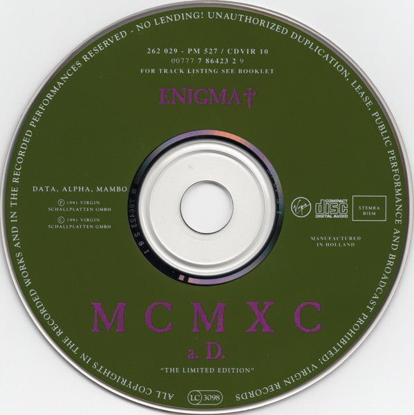 Enigma : MCMXC a.D. "The Limited Edition" (CD, Album, Ltd)