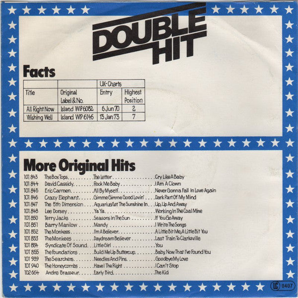 Free : All Right Now / Wishing Well (7", Single)