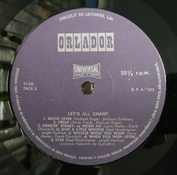 The Michael Zager Band : Let's All Chant (LP, Album, Club, RE)