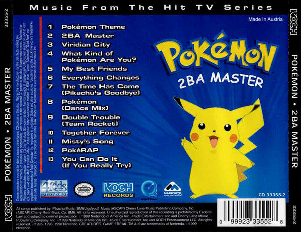 John Loeffler : Pokémon - 2BA Master (CD, Album, Enh)