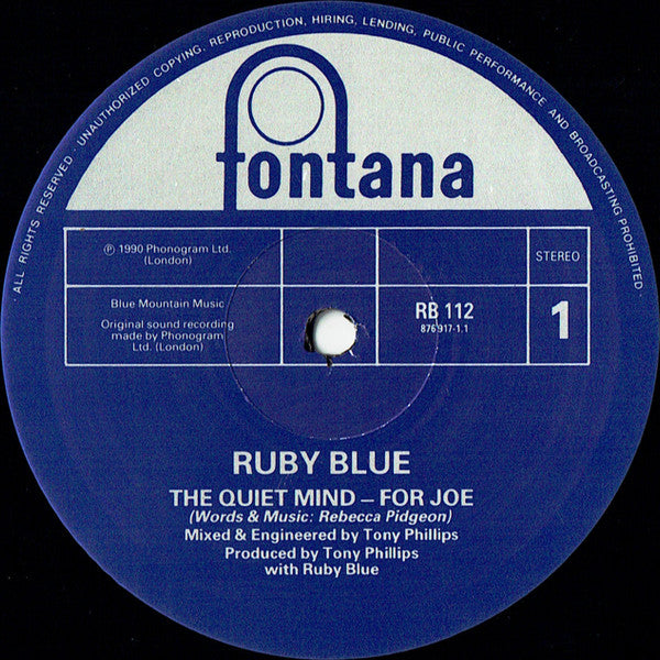 Ruby Blue : The Quiet Mind (12")