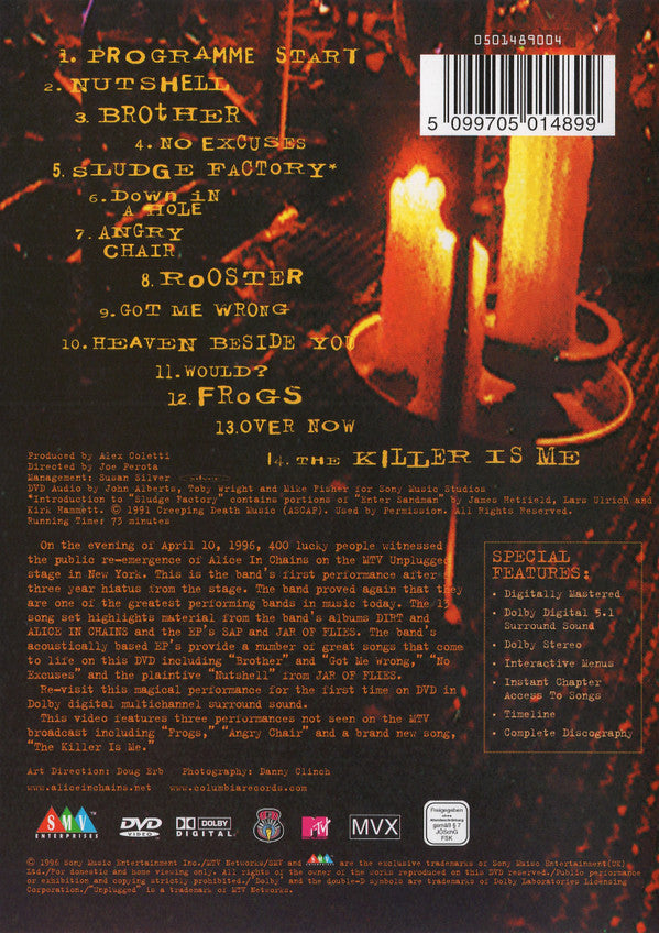 Alice In Chains : MTV Unplugged (DVD-V, RE, RM, PAL, Dol)