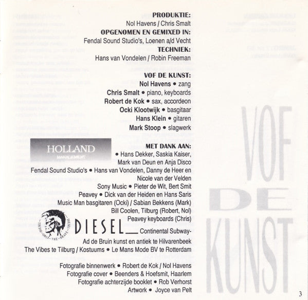 VOF De Kunst : De Nette Man (CD, Album)