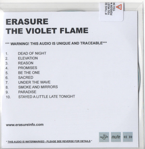 Erasure : The Violet Flame (CDr, Album, Promo, Wat)