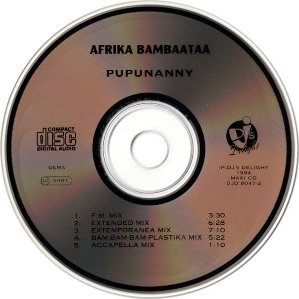 Afrika Bambaataa : Pupunanny (CD, Maxi)