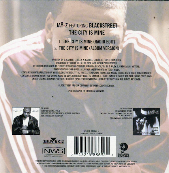 Jay-Z Featuring Blackstreet : The City Is Mine (CD, Single)