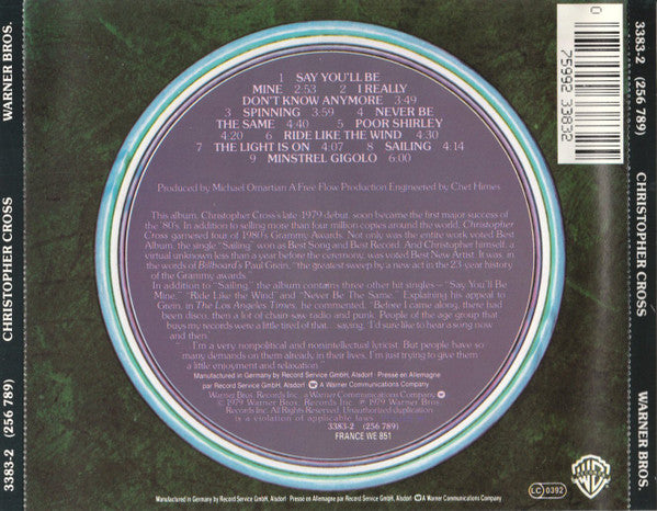 Christopher Cross : Christopher Cross (CD, Album, RE, Gol)