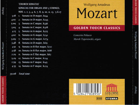 Wolfgang Amadeus Mozart : Church Sonatas For Organ & Strings (CD, Comp)