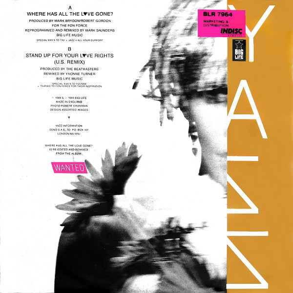 Yazz : Where Has All The Love Gone? (7", Single)