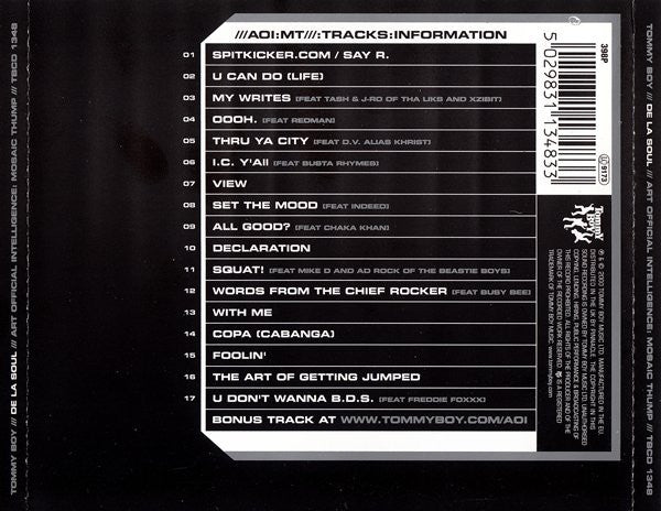 De La Soul : Art Official Intelligence: Mosaic Thump (CD, Album)