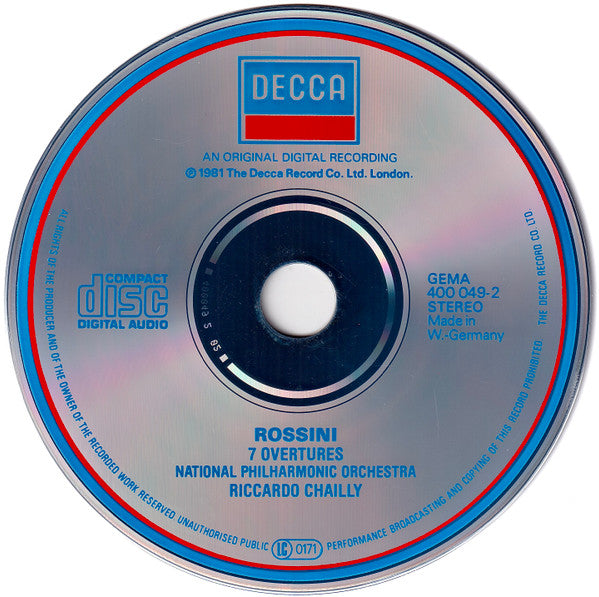 Riccardo Chailly, Gioacchino Rossini, National Philharmonic Orchestra : 7 Overtures (CD, Album)
