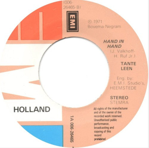 Tante Leen : Oh Johnny / Hand In Hand (7", Single, RE)