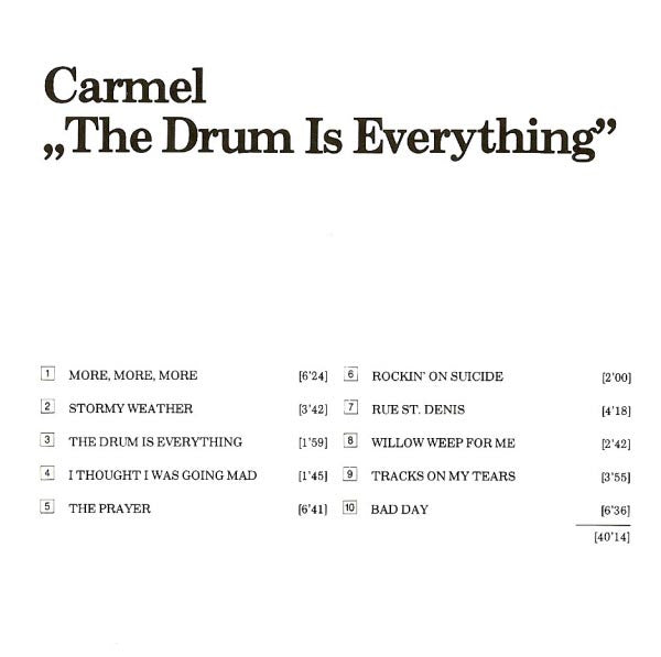 Carmel (2) : The Drum Is Everything (CD, Album, RE)