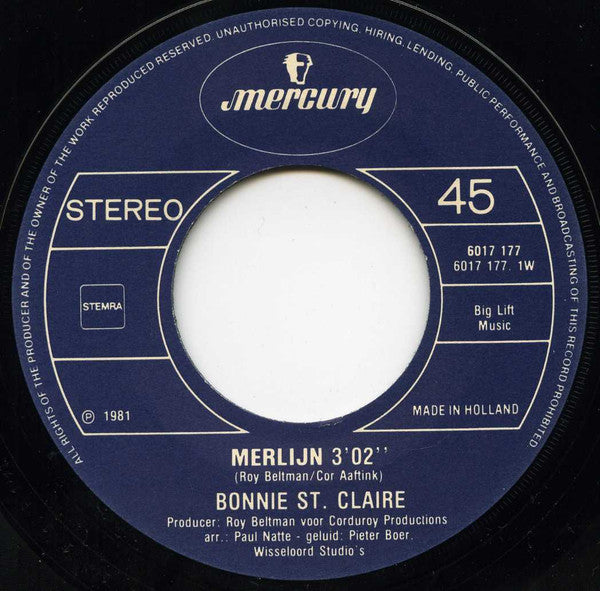 Bonnie St. Claire : Merlijn (7", Single)