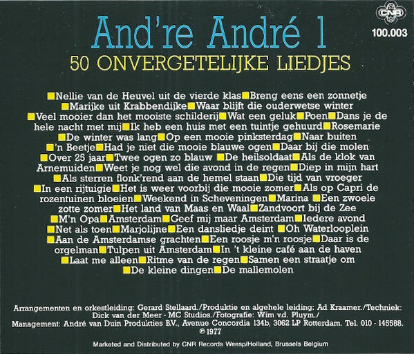 André van Duin : And're André 1 (50 Onvergetelijke Liedjes) (CD, Album, RP)