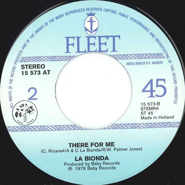 La Bionda : One For You One For Me (7", Single)