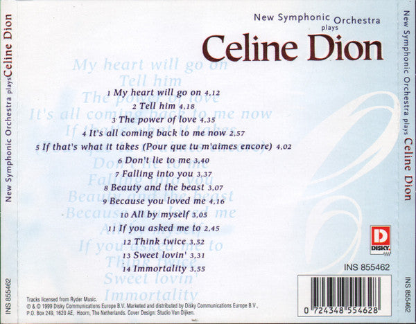 The New Symphonic Orchestra : Plays Celine Dion (CD, Comp, RM)