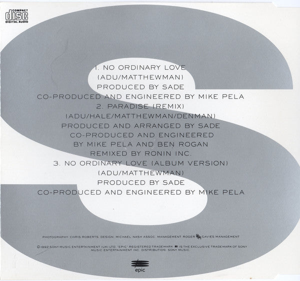 Sade : No Ordinary Love (CD, Single)