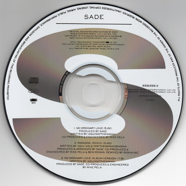 Sade : No Ordinary Love (CD, Single)