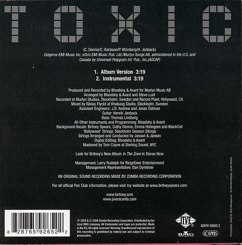 Britney Spears : Toxic (CD, Single)