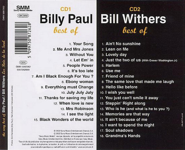 Billy Paul And Bill Withers : The Very Best Of - Les Rois De La Soul (2xCD, Comp)