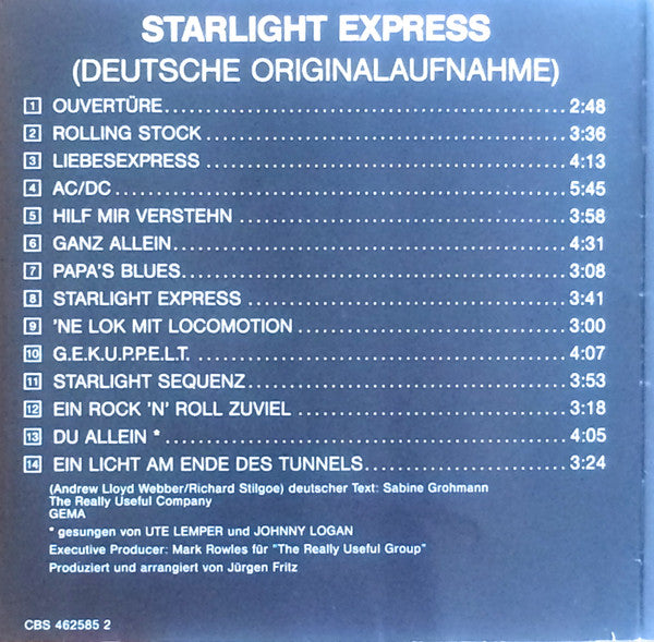 Andrew Lloyd Webber : Starlight Express - Deutsche Originalaufnahme (CD, Album, RE)