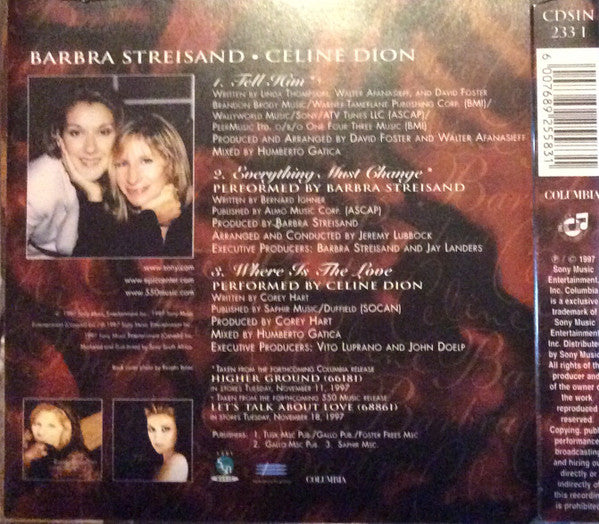 Barbra Streisand, Céline Dion : Tell Him (CD, Maxi)