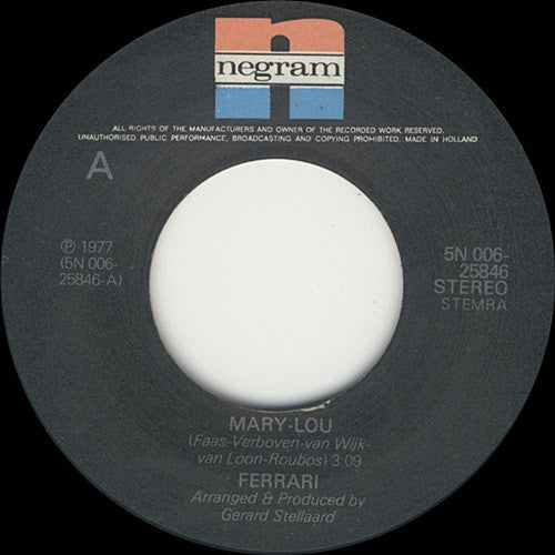 Ferrari (3) : Mary-Lou (7", Single)