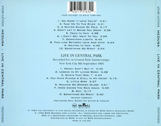 Annie Lennox : Medusa + Live In Central Park (CD, Album, RE + CD)