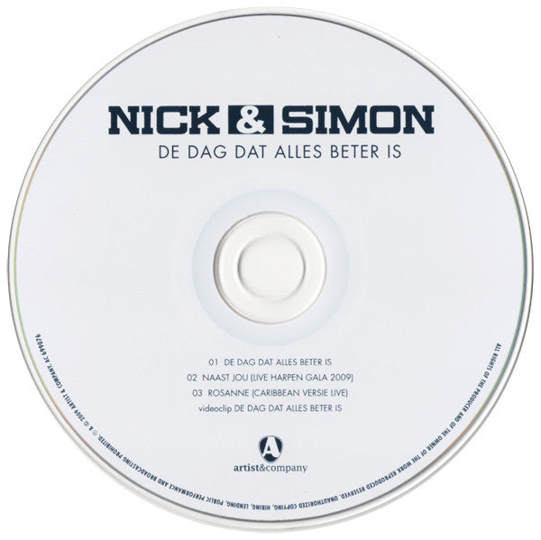 Nick & Simon : De Dag Dat Alles Beter Is (CD, Single)