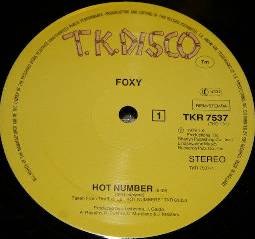 Foxy : Hot Number (12")