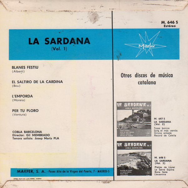 Cobla Barcelona : La Sardana, Vol.1 (7", EP)