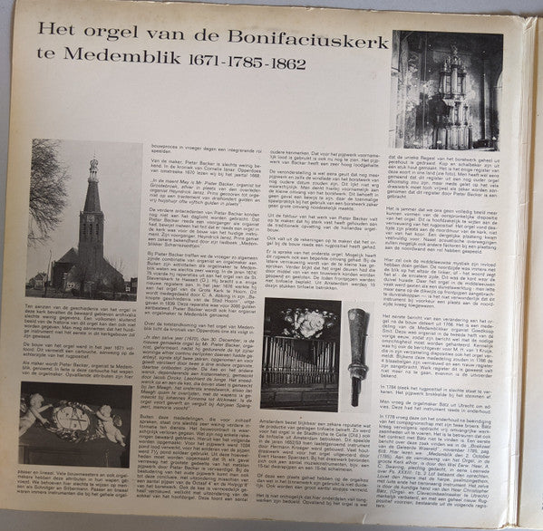 Willem Talsma : Willem Talsma Bespeelt Het Orgel Van De Bonifaciuskerk Te Medemblik (LP)
