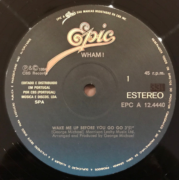 Wham! : Wake Me Up Before You Go-Go (12", Single)