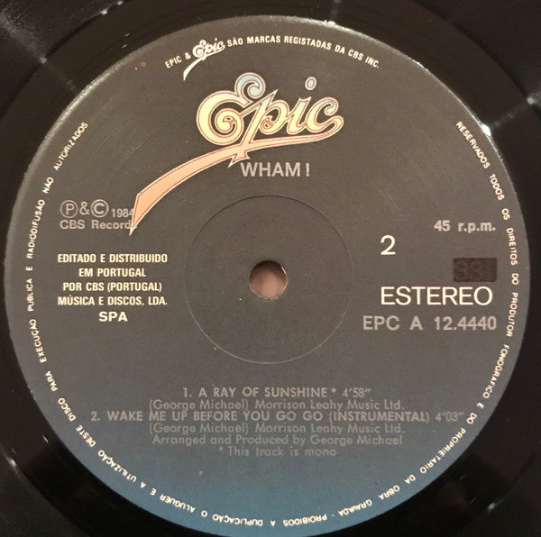 Wham! : Wake Me Up Before You Go-Go (12", Single)