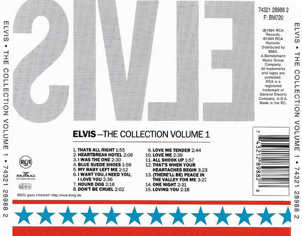 Elvis Presley : The Collection Volume 1 (CD, Comp, RE)