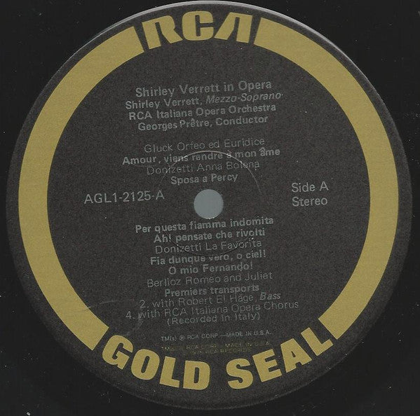 Shirley Verrett, RCA Italiana Opera Orchestra Conducted By Georges Prêtre : In Opera (LP, RE)