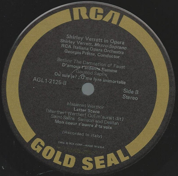 Shirley Verrett, RCA Italiana Opera Orchestra Conducted By Georges Prêtre : In Opera (LP, RE)