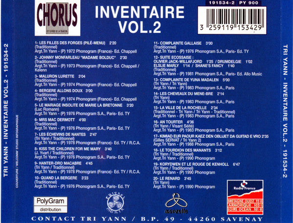 Tri Yann : Inventaire Vol.2 (CD, Comp)