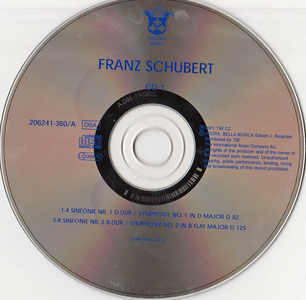 Franz Schubert, Philharmonia Hungarica, Peter Maag : Sinfonien Nr. 1-4, 8 "Unvollendete" (3xCD, Comp)