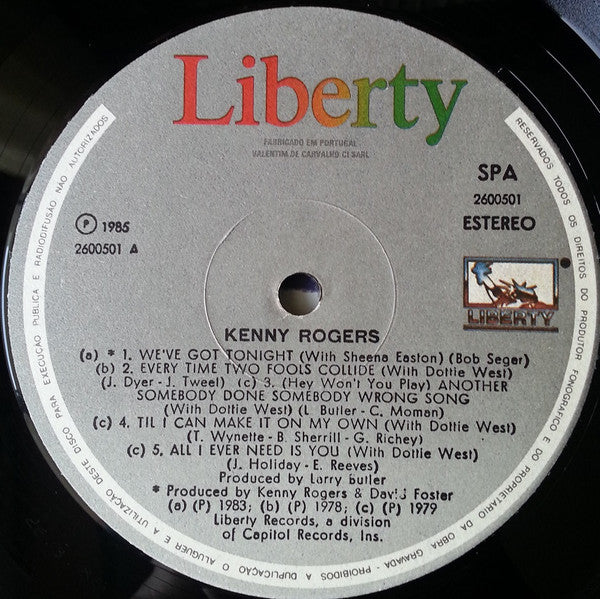 Kenny Rogers With Kim Carnes, Sheena Easton & Dottie West : Duets (LP, Comp)
