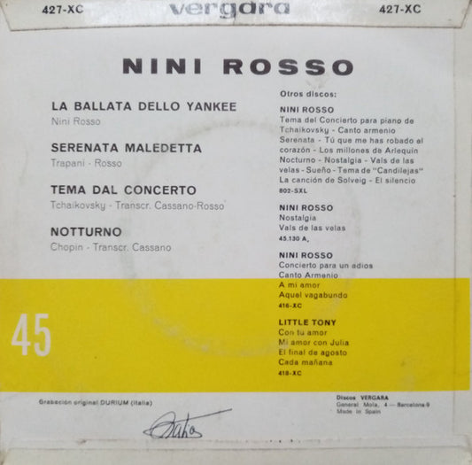 Nini Rosso : La Ballata Dello Yankee (7", Spe)