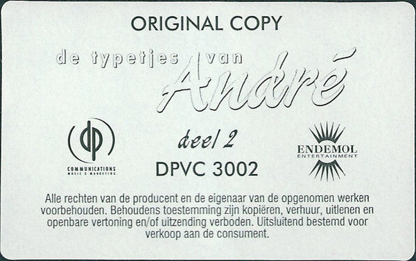 André van Duin : De Typetjes Van André Deel 2 (VHS, Comp + CD, Comp + CD, Comp)