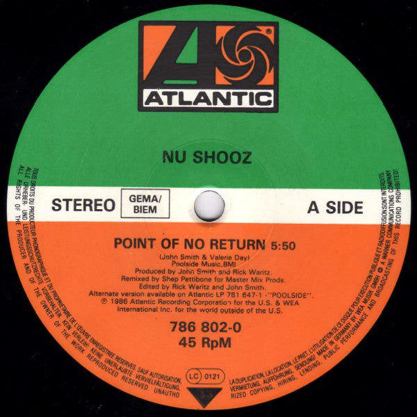 Nu Shooz : Point Of No Return (Extended Version) (12")