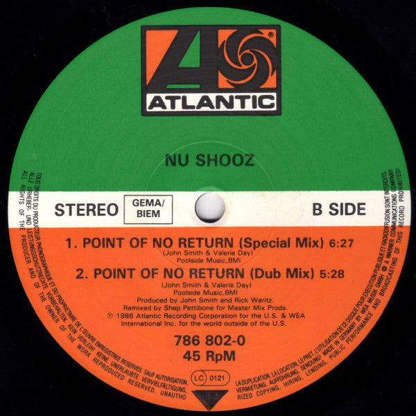 Nu Shooz : Point Of No Return (Extended Version) (12")