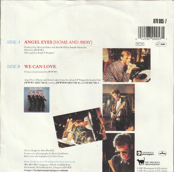 Wet Wet Wet : Angel Eyes (Home And Away) (7", EP)