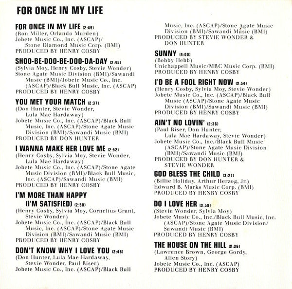 Stevie Wonder : For Once In My Life / Uptight (CD, Comp)
